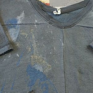 Free People Short Sleeve Paint Spatter Sweatshirt/Tunic, Size M